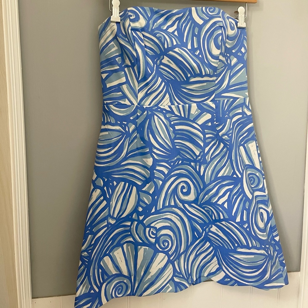 Vineyard Vines Women's Blue Nautilus Shell Print Strapless